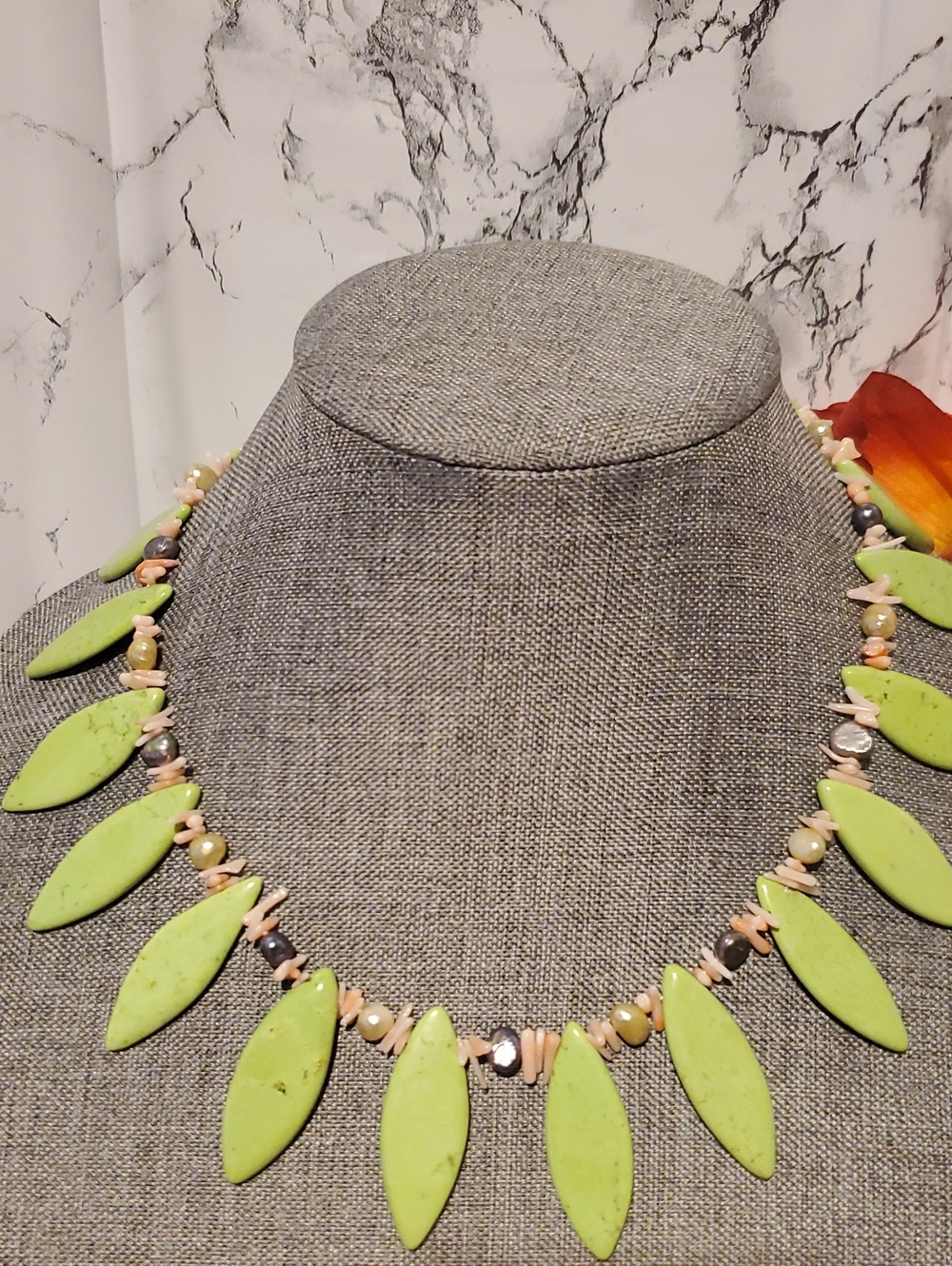 Pastel Green And Pink Necklace
